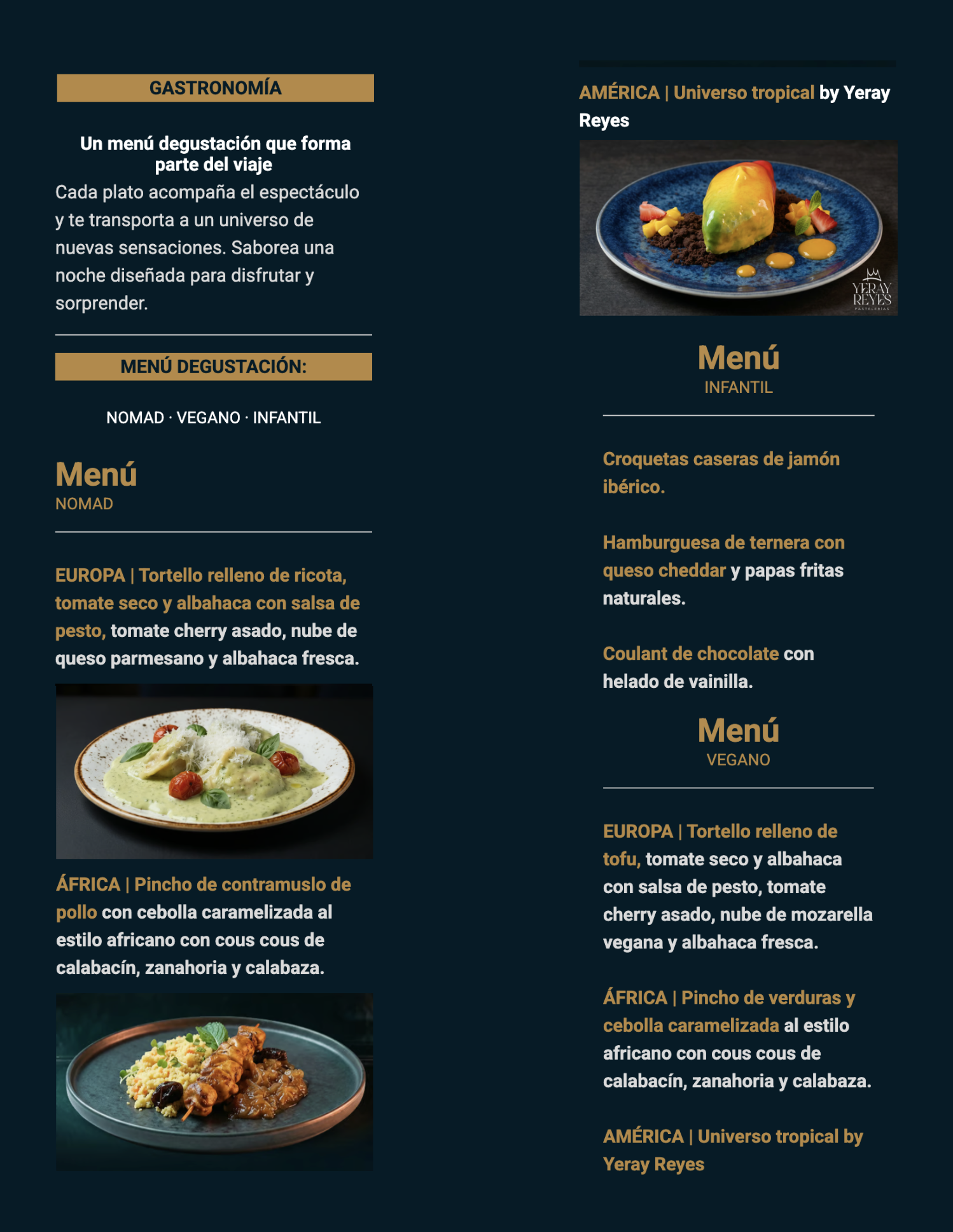 Menú Cena de Clausura